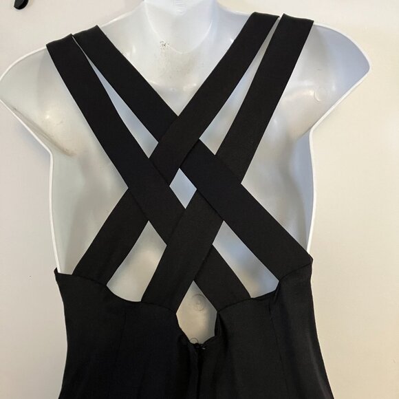 Clever "Little Black Dress" with Cross Straps on Back Size M - Picture 5 of 6